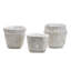 White Washed Set Of 3 Basket Pattern Planter