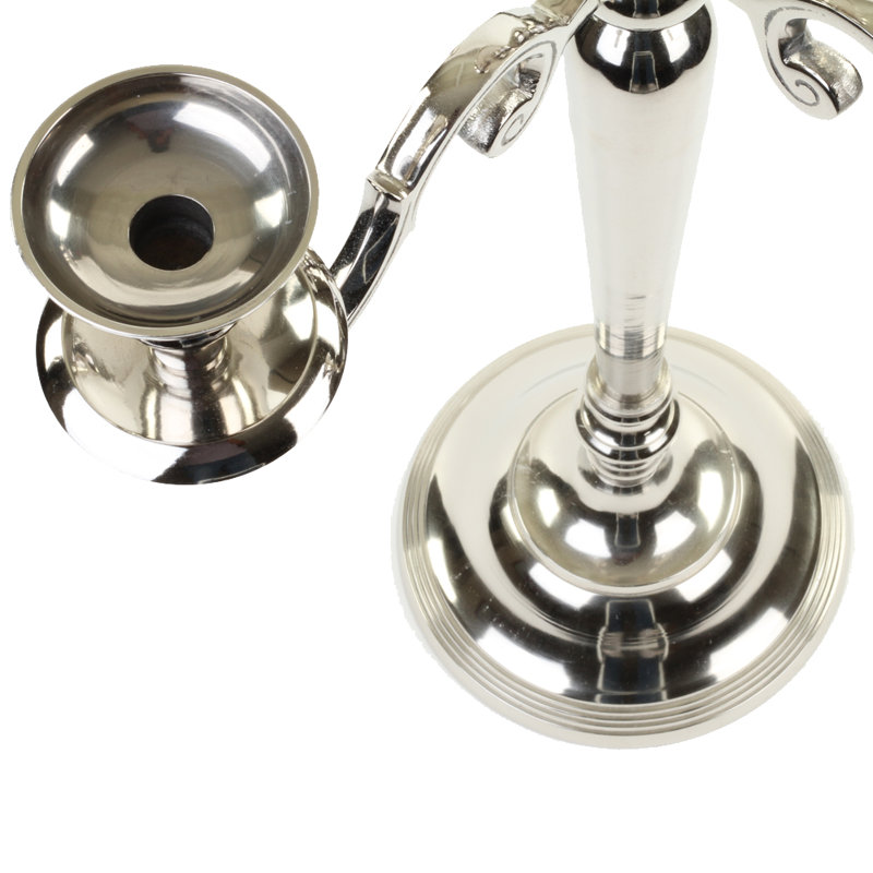 Metal Candelabra, 30.5" H x 10.25" W x 10.25" D, Silver