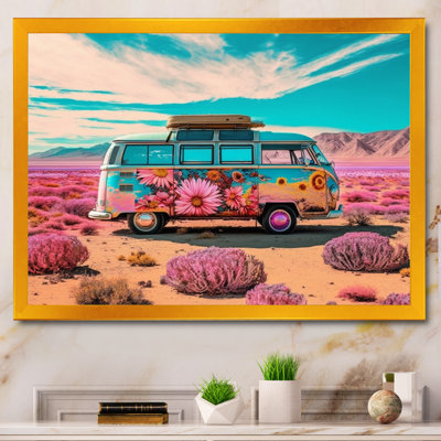 «Vintage Van Roadside Stories III», reproduction d'art sur toile rétro