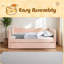 Lit de jour en vichy double avec couchette simple sans sommier, avec port USB et adorable forme de vague-1744995691
