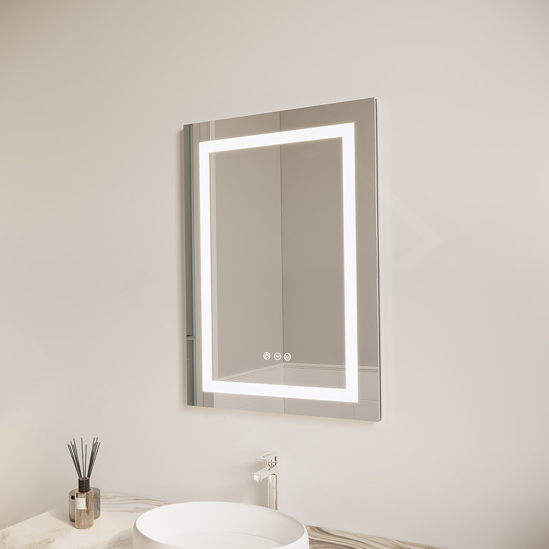 Pharmacie de salle de bain avec miroir à DEL, antibuée, imperméable, 3000K ~ 6000K