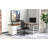 The City, Modern L-Shaped Office Desk for Office and Home, Walnut Block Top with White Frame-92634396
