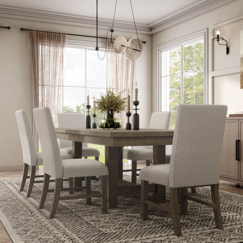 Haike 7 - Piece Extendable Dining Set, 7 Pieces: Table, 6 Chairs