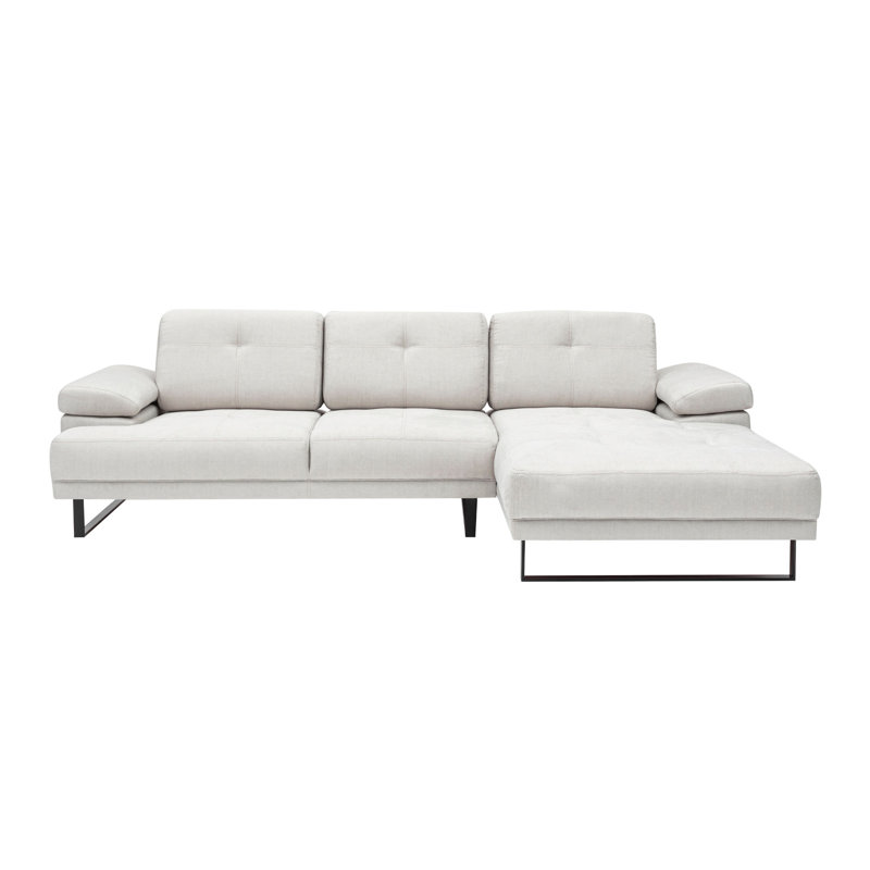 Canapé et méridienne Simmerman, H 32,7 po x l 107,9 po x P 68,5 po, Orienté à droite, Mélange de polyester beige