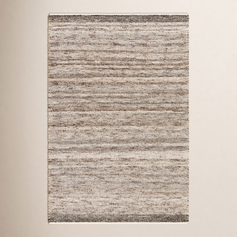 Mécanisme tressé à la main, recyclé, P.E.T. Tapis intérieur / extérieur gris / taupe, Rectangle 2 pi x 3 pi