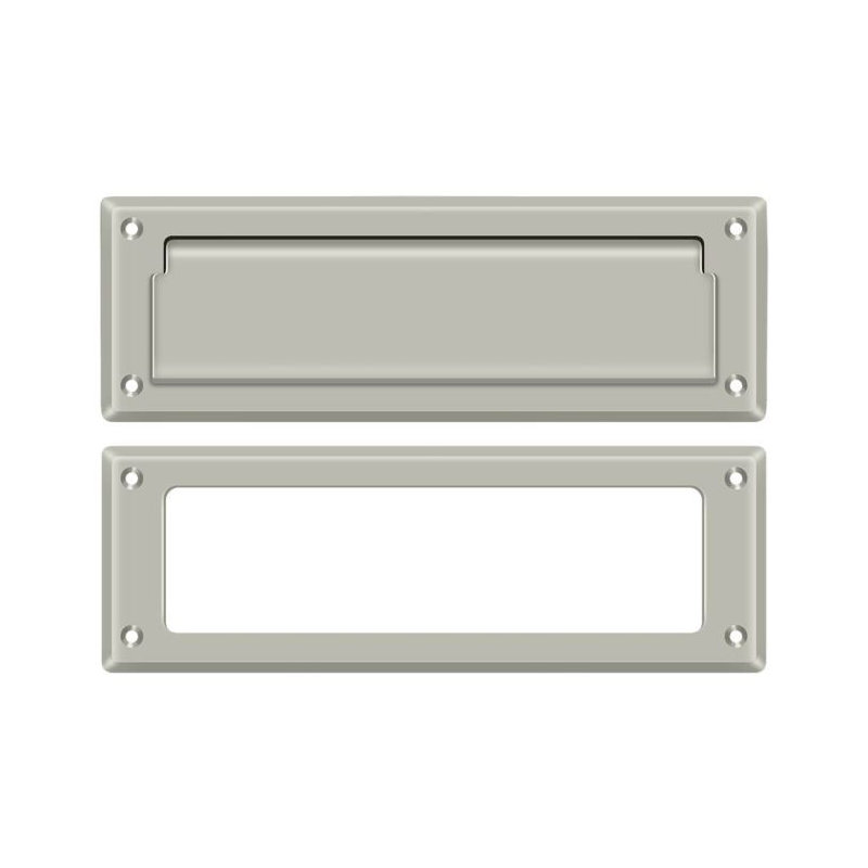 Brass Mail Slot, Brushed Nickel, 3.625" H x 13.125" W x 0.5625" D