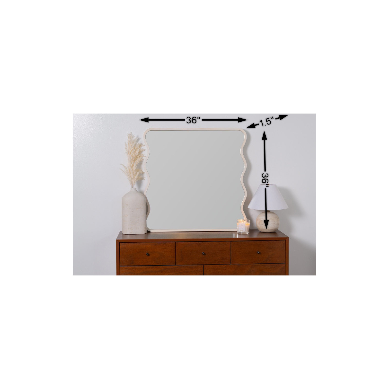 Solid Wood Wavy Mirror