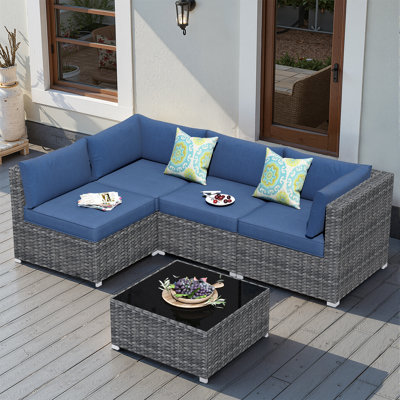 5 Piece Sectional Seating Group with Cushions