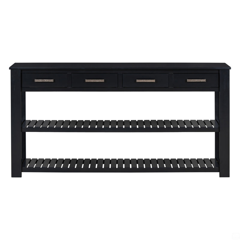 Console d'entrée avec 4 tiroirs et 2 tablettes