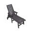Chaise longue avec table d'appoint, ensemble 3 pièces de chaise longue surdimensionnée, chaise longue de patio toutes saisons avec 5 positions, roues et porte-gobelet-274905910