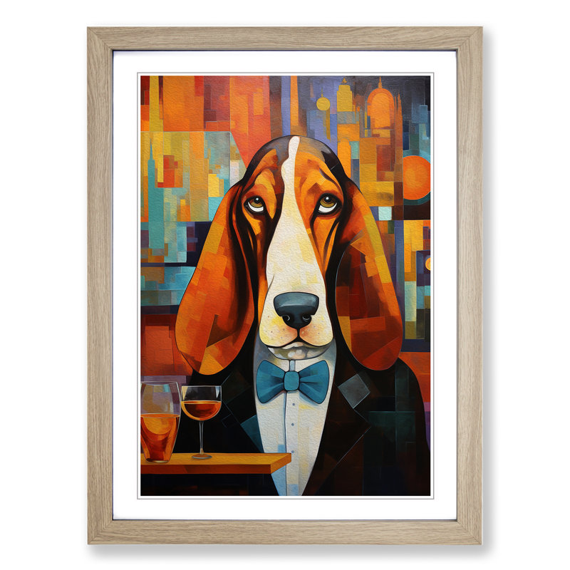Single Picture Frame Print on Wood, Oak Framed, 64cm H x 46cm W
