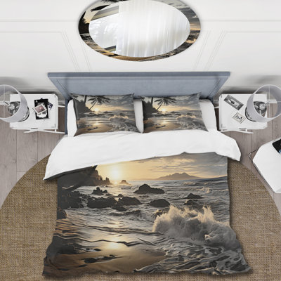 Ensemble de housse de couette en microfibre / polyester Beach Photo Tropical Escape IV Bedding
