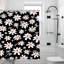 Rideaux de douche à motif de marguerites blanches 71 × 71
