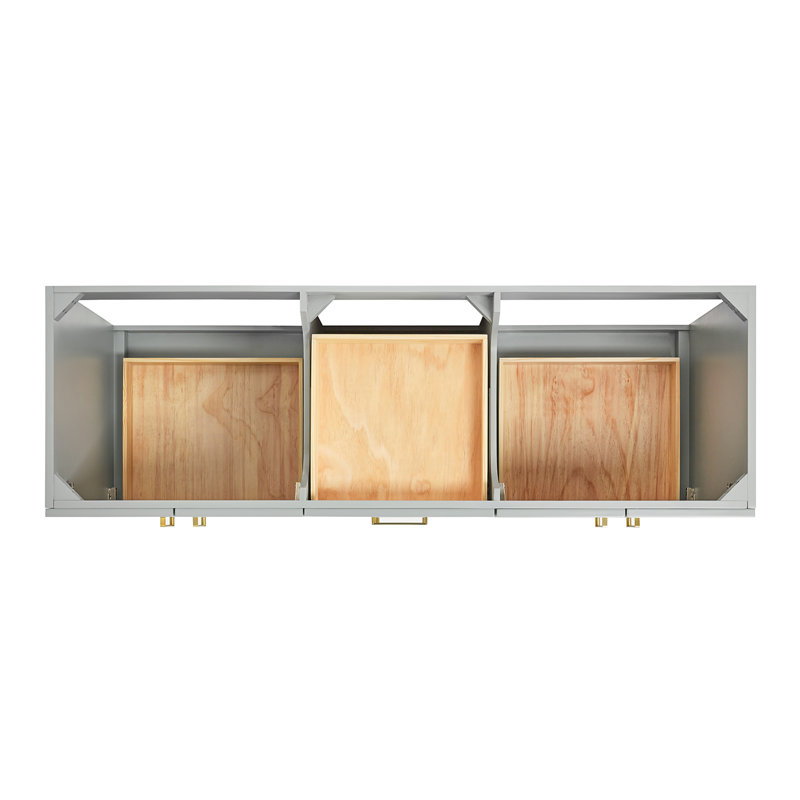 66'' Double Bathroom Vanity Base Only, Gray