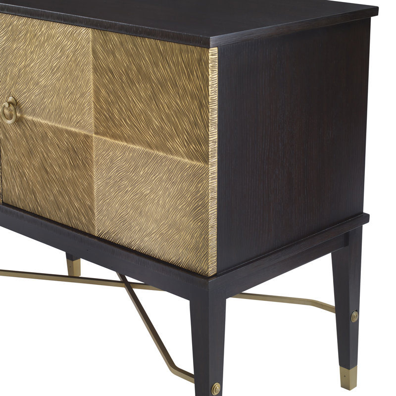 Seneca 72'' Black and Gold Wood Sideboard with Storage