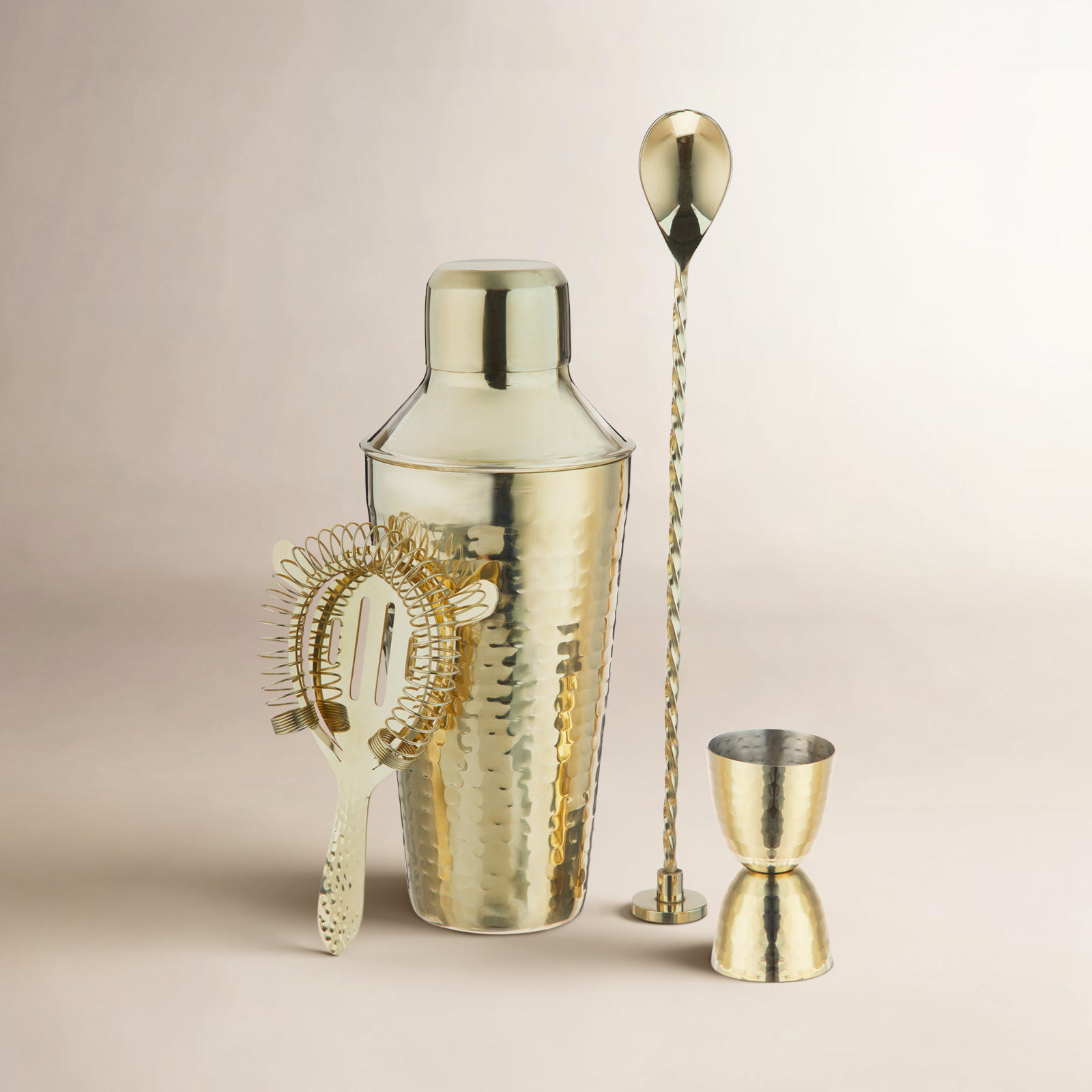 Twine Gold Hammered Barware Set By Twine & Reviews | Birch Lane
