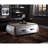 Mateo Coffee Table with Storage in Antique Oak and Aluminum