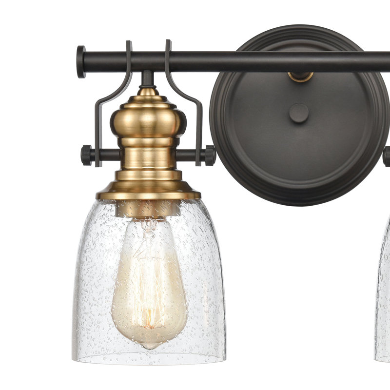Éclairage pour salle de bain à 2 lumières de 14 po de large Chadwick - Bronze huilé, H 10 po x l 14 po x P 7 po