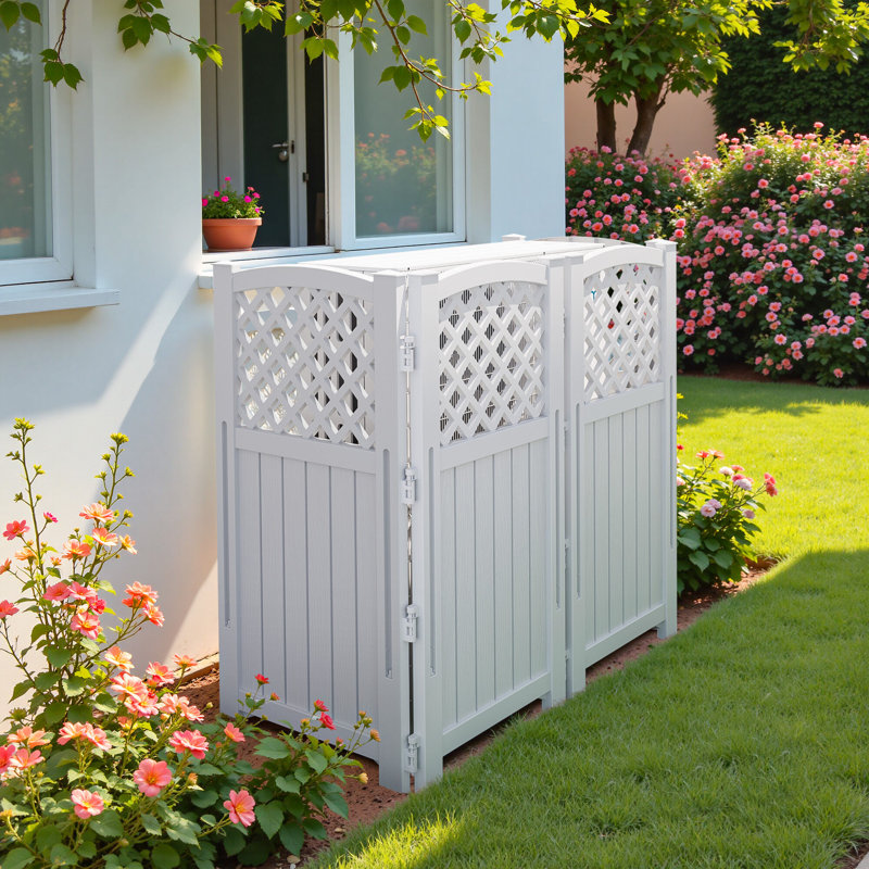 Écran d'intimité pour l'extérieur H 49,45 po x l 22,6 po, écran 4 côtés, Blanc