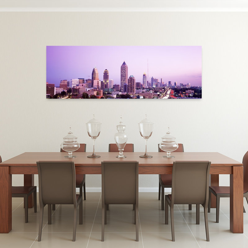 Twilight Atlanta Georgia USA 1 Piece Wrapped Canvas Panoramic Wall Art, 50.8 cm H x 152.4 cm W