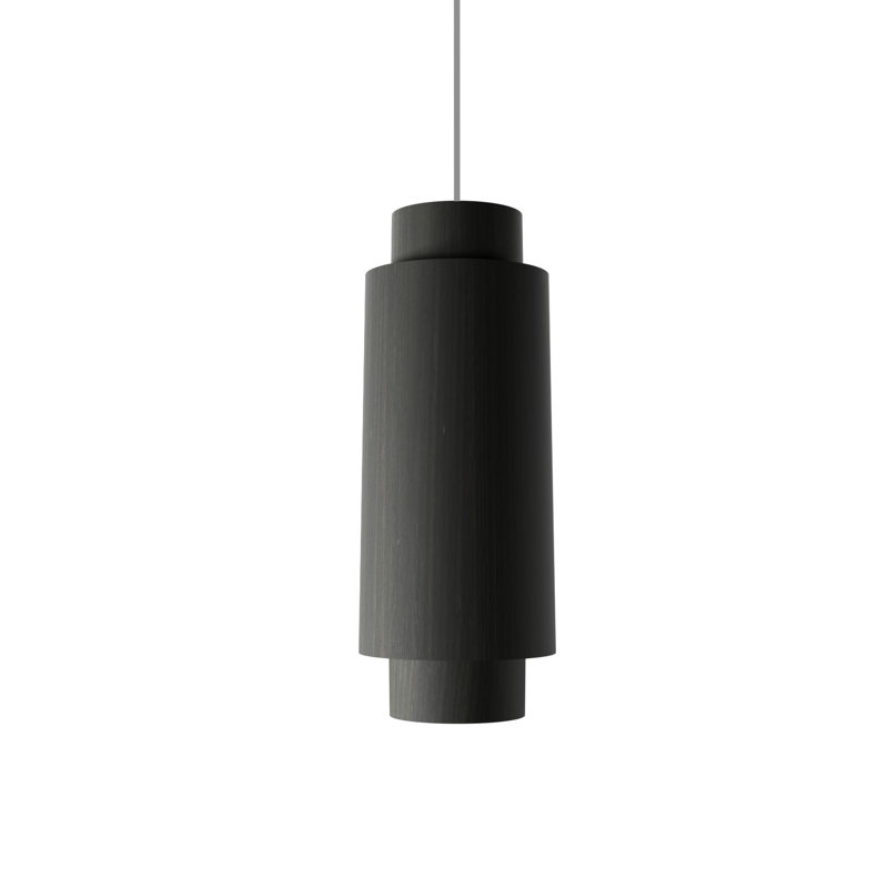 Cylindrical 1 - Light Pendant, 15.75" H x 6.3" W x 6.3" D, Charcoal