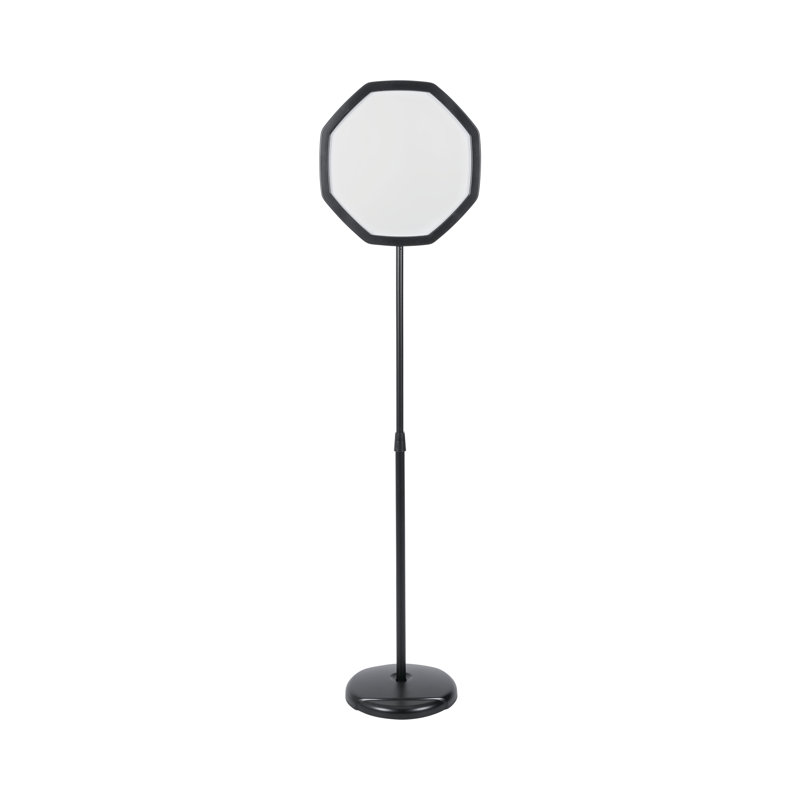 Bi-Office sign, free-standing, magnetic, red, octagonal, height-adjustable.