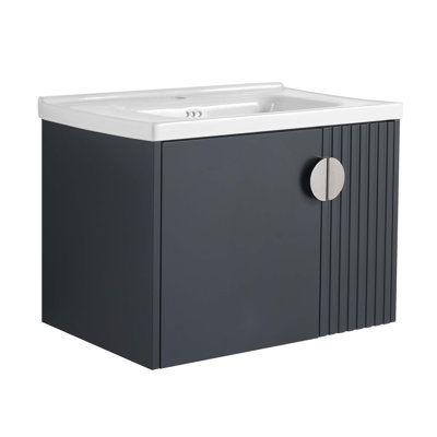 Meuble-lavabo de salle de bain avec lavabo, pour petite salle de bain, meuble-lavabo avec porte à fermeture douce