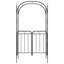 Red Barrel Studio® Garden Arch With Gate Black 42.5"X17.7"X92.5" Steel