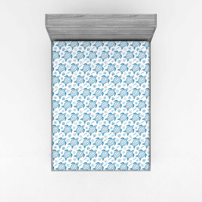 Sea Turtle Microfibre Jersey Knit Fitted Sheet, European Kingsize (160 x 200cm)