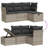  Garden Sofa Set Light Grey Poly Rattan, Steel Medium Modular