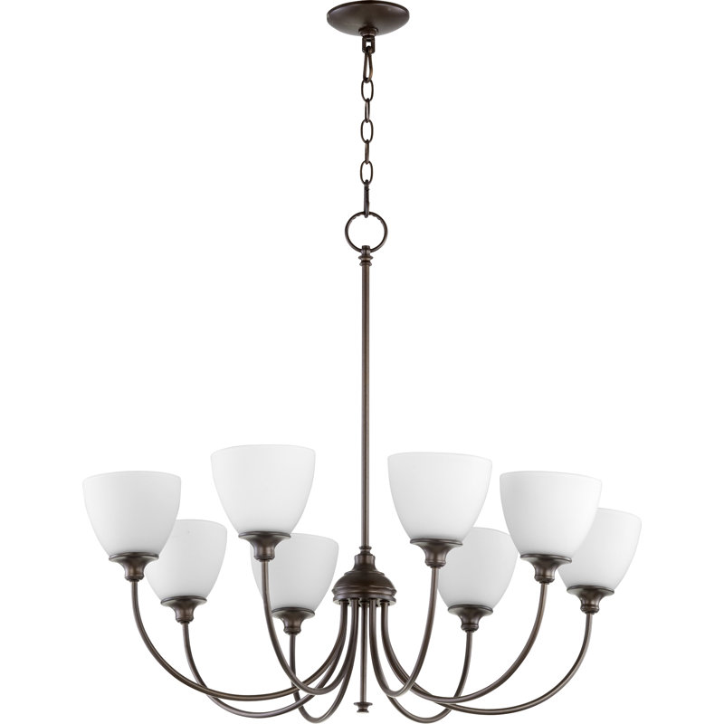 lustre gris classique/traditionnel 8 lumières  Dian, Bronze huilé