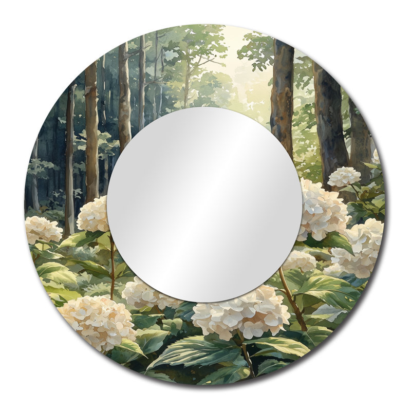Hydrangeas par The Forest Edge - Art mural traditionnel sur miroir - imprimé sur métal, 29 po x 29 po