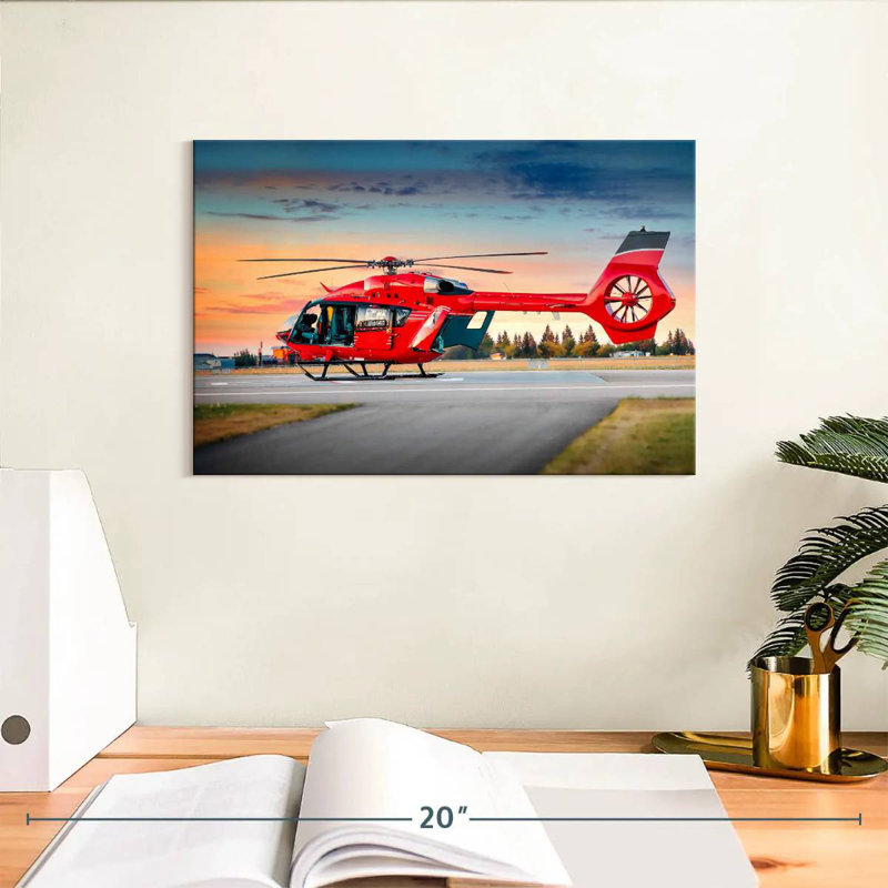 Mehar Red Helicopter, 8" H x 12" W