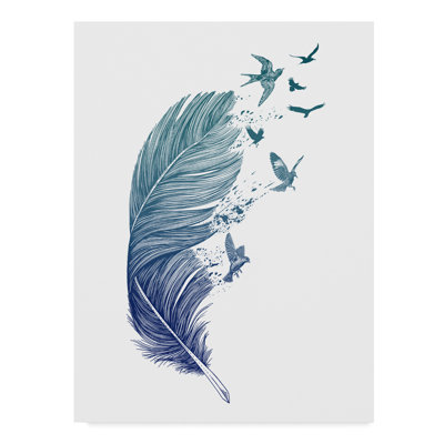 «Fly Away Feather» par Rachel Caldwell - impression sur toile tendue