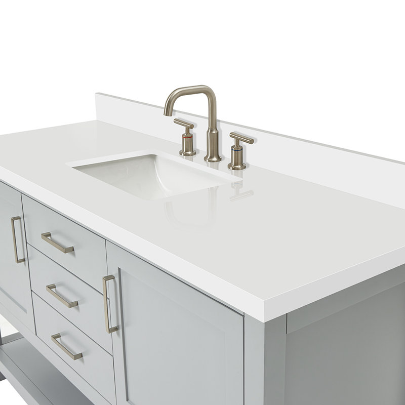 Bayhill 61'' W Single Vanity, Gray, Rectangular