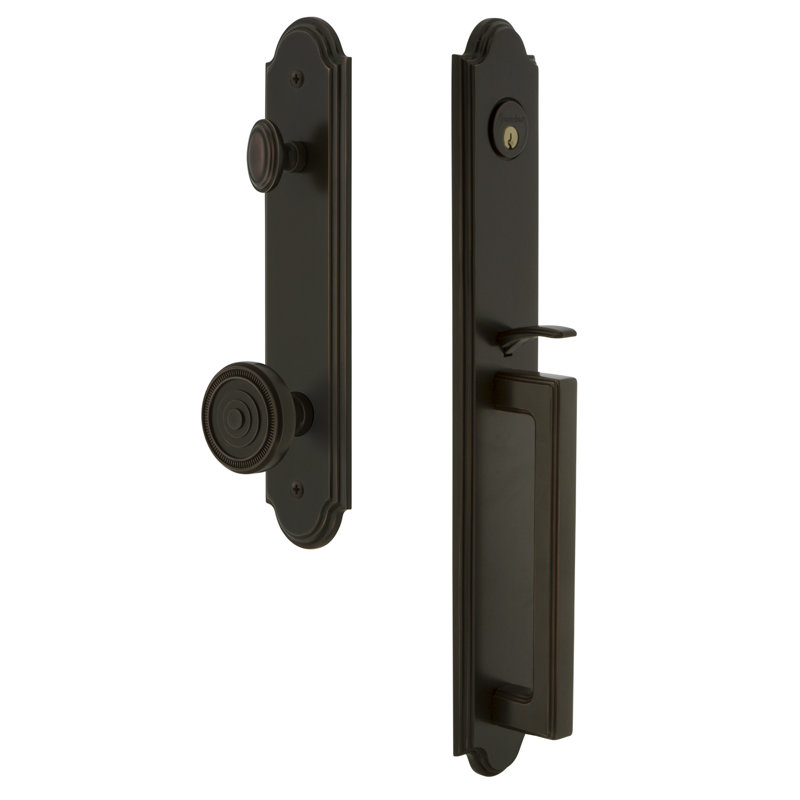 Complete Inactive Arc Dummy Handleset with Rosette, Timeless Bronze