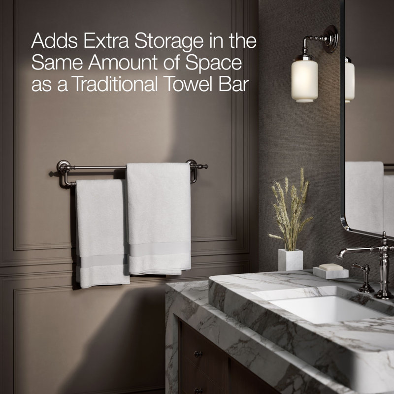Artifacts® Double 24" Wall Mounted Towel Bar, Vibrant Titanium