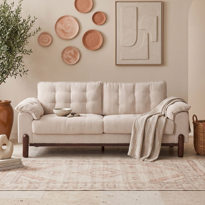 Canapé rembourré Boucle avec tissu respirant et durable, Beige