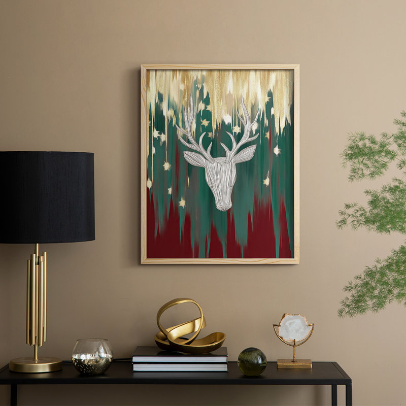 «Christmas Holiday», art encadré CCxxxi - bois massif, H 11 po x l 9 po, Naturel