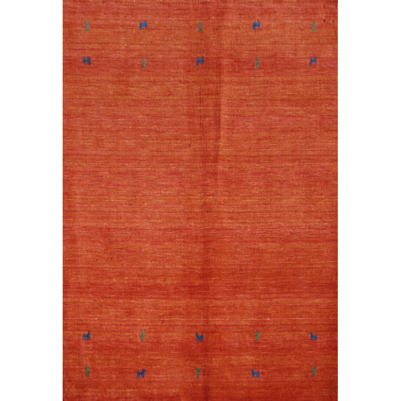 Tapis indien fait à la main en laine de style Gabbeh 5 x 7