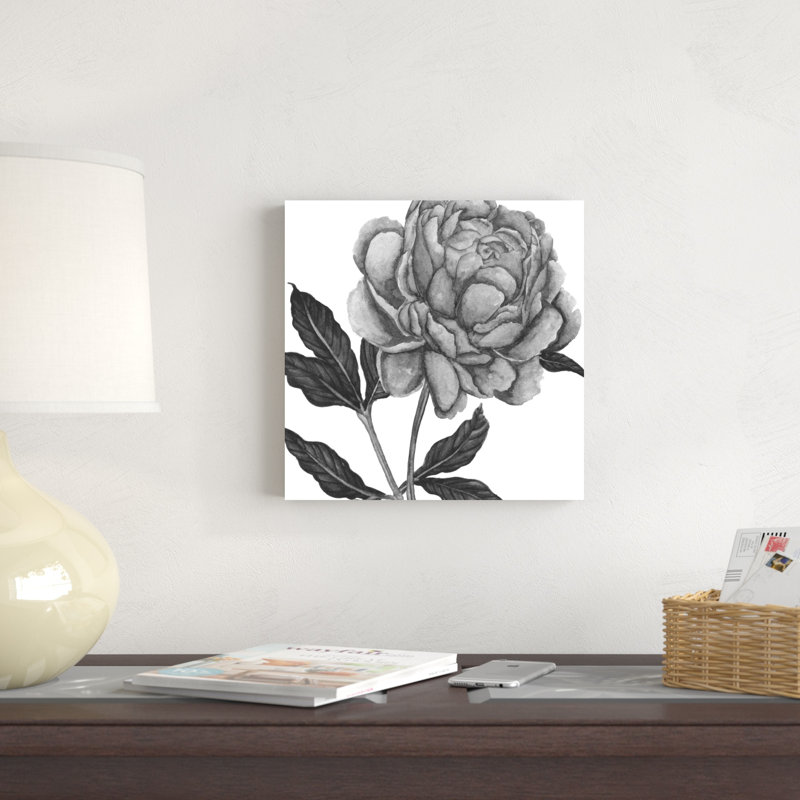 Fleurs en gris IV, H 12 po x l 12 po x P 1,25 po
