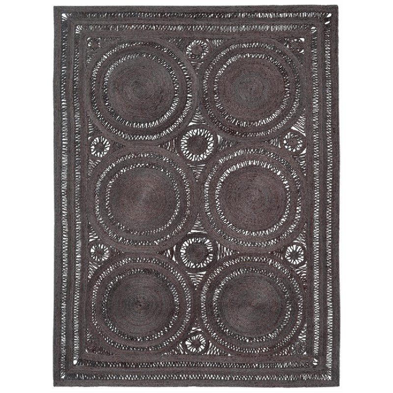 Tapis gris en jute / sisal Mehndi, Rectangle 9 pi x 12 pi