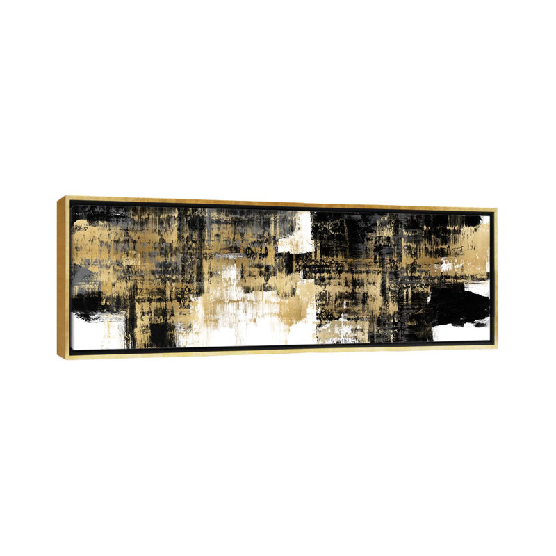 «Amplified Gold on Black» par Alex Wise, reproduction d'art sur toile, H 24 po x l 72 po x P 1,5 po, Toile encadrée d'or