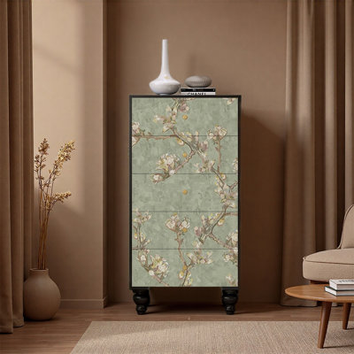 Wood Frame Five Drawer Cabinet