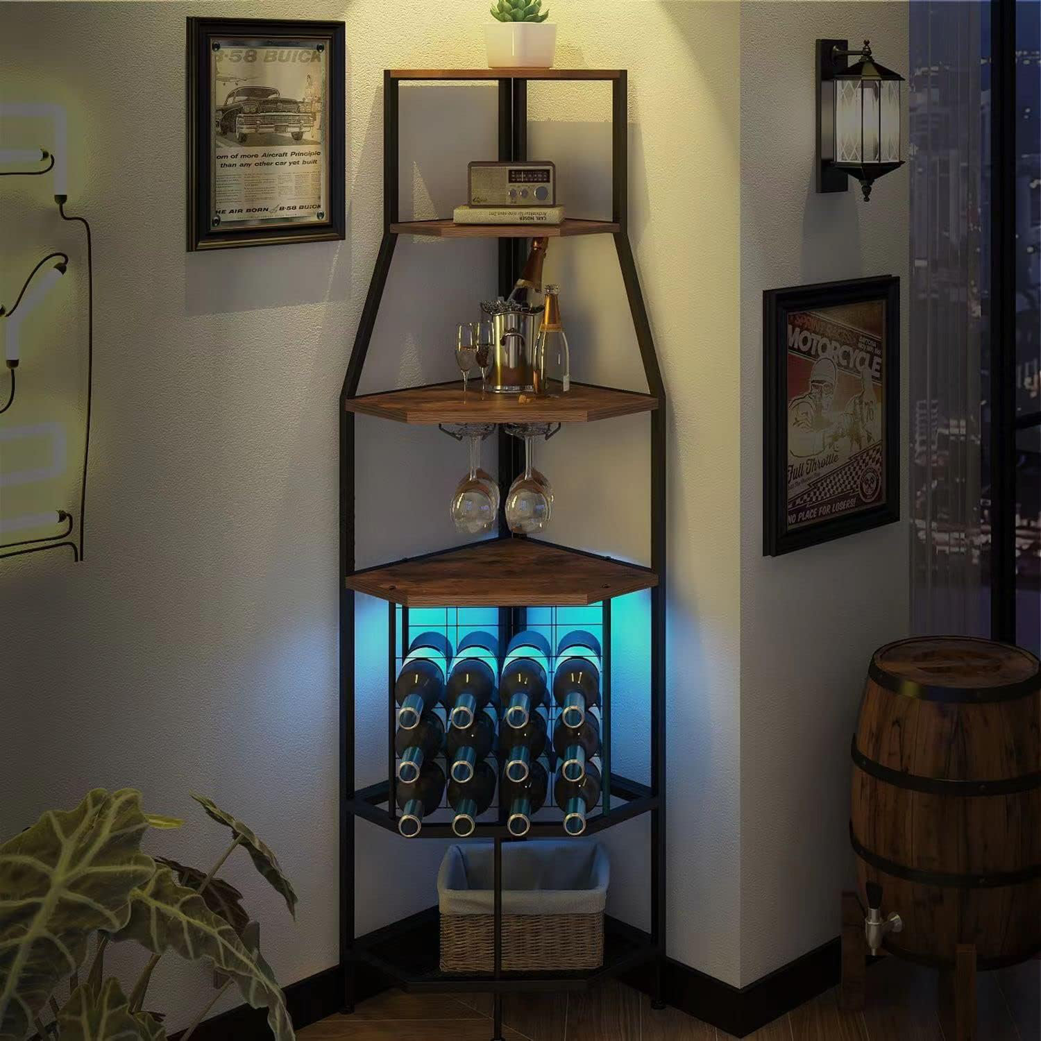 Wine rack corner cheap shelf