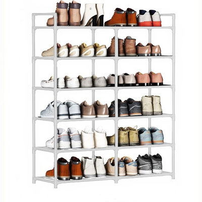Range-chaussures en bambou 6 rangées - Range-chaussures robuste et spacieux