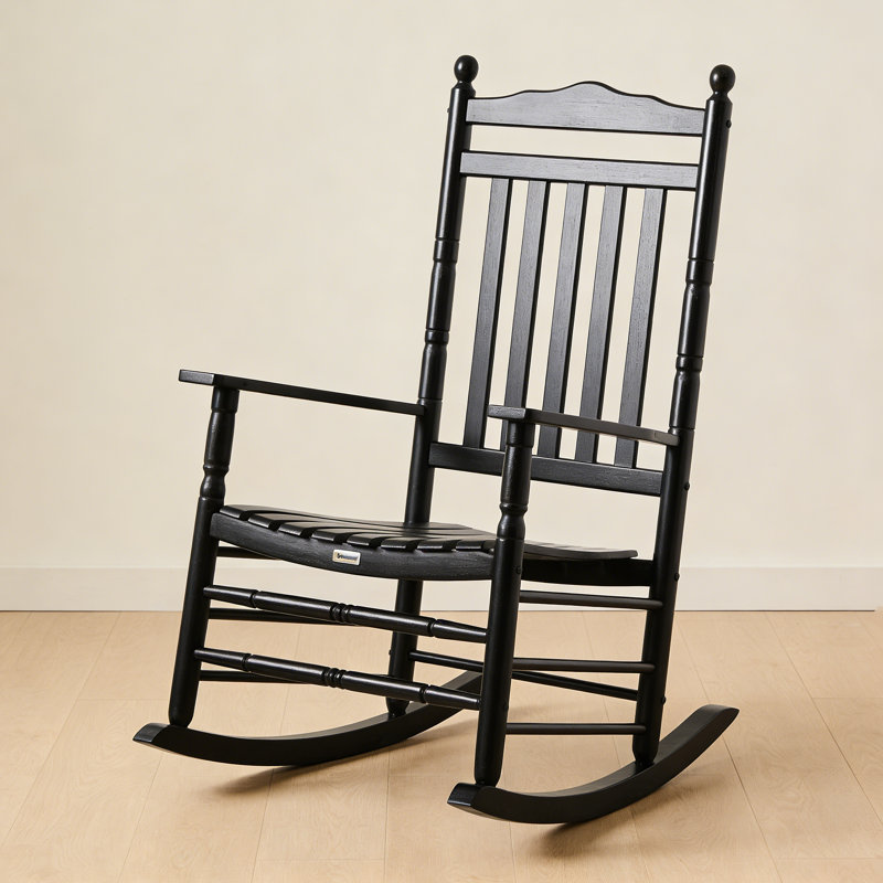 Chaise berçante à haut dossier Traditional, Noir