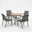 Ensemble de salle à manger robuste en aluminium résistant aux intempéries avec chaises Textilene-808461637