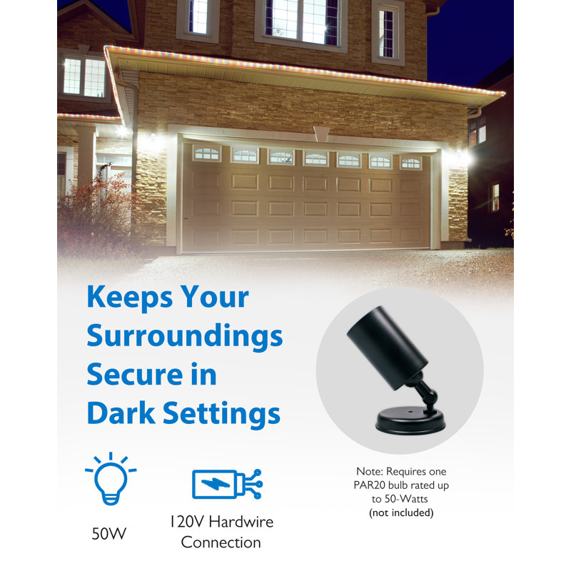 Outdoor Security Flood Light, Black