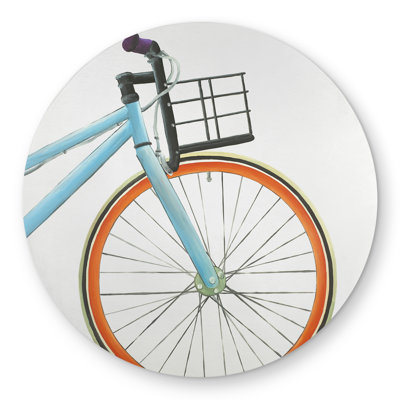 Orange and Blue Bike Outdoor Area Rug | Home Decor Round Rug